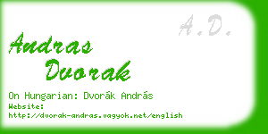 andras dvorak business card